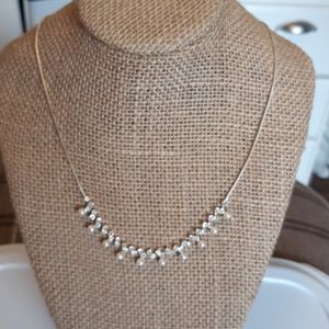 Faux Pearl & Rhinestone Necklace